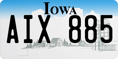 IA license plate AIX885