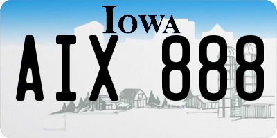 IA license plate AIX888