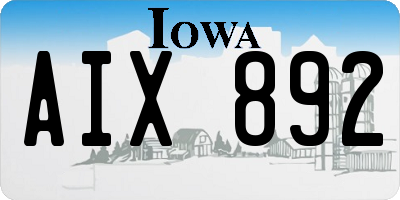 IA license plate AIX892