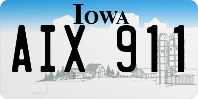IA license plate AIX911