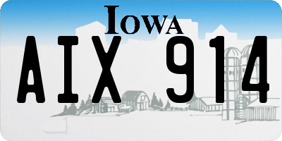 IA license plate AIX914