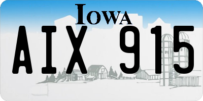 IA license plate AIX915