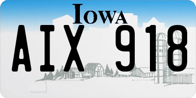 IA license plate AIX918