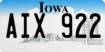IA license plate AIX922