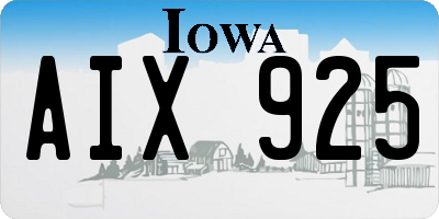 IA license plate AIX925