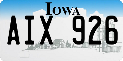 IA license plate AIX926