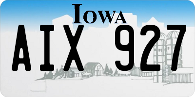 IA license plate AIX927