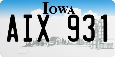 IA license plate AIX931