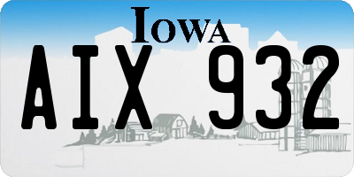 IA license plate AIX932