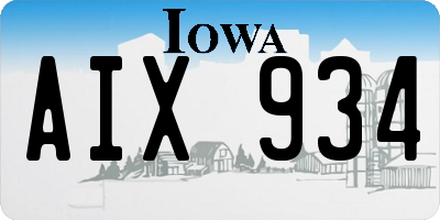 IA license plate AIX934