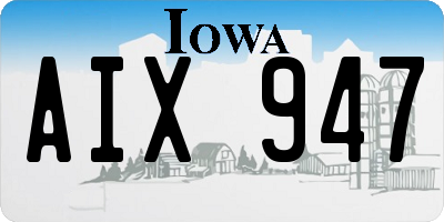 IA license plate AIX947