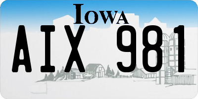 IA license plate AIX981