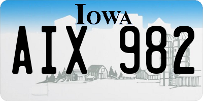 IA license plate AIX982