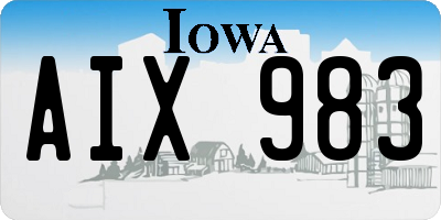 IA license plate AIX983