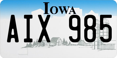IA license plate AIX985