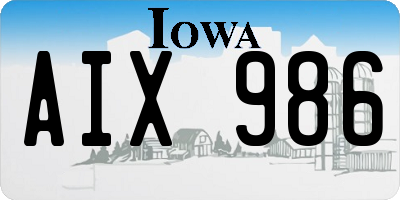 IA license plate AIX986