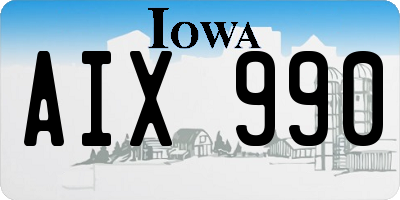 IA license plate AIX990
