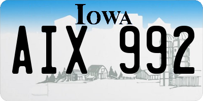 IA license plate AIX992