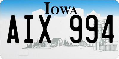 IA license plate AIX994