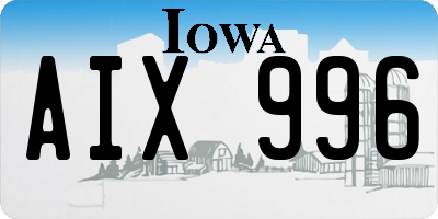 IA license plate AIX996