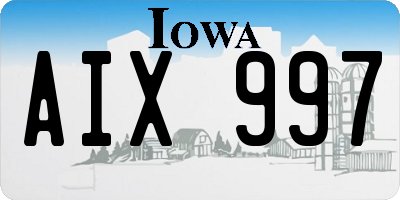 IA license plate AIX997
