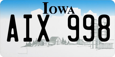 IA license plate AIX998