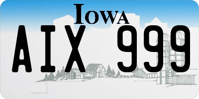 IA license plate AIX999
