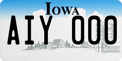 IA license plate AIY000