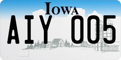 IA license plate AIY005