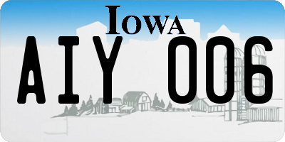 IA license plate AIY006