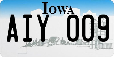 IA license plate AIY009