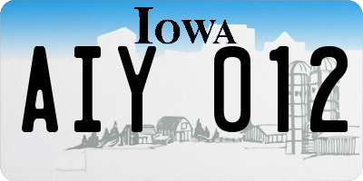 IA license plate AIY012