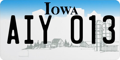 IA license plate AIY013