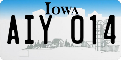 IA license plate AIY014