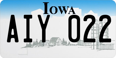 IA license plate AIY022
