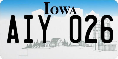 IA license plate AIY026