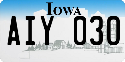 IA license plate AIY030