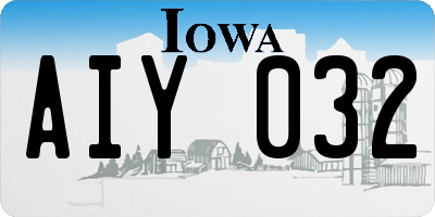 IA license plate AIY032