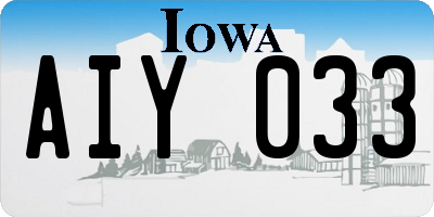 IA license plate AIY033
