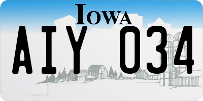 IA license plate AIY034