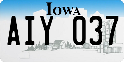 IA license plate AIY037