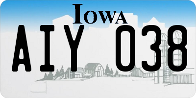 IA license plate AIY038