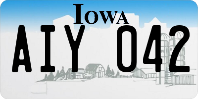 IA license plate AIY042
