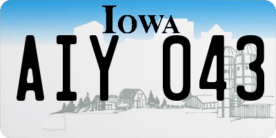 IA license plate AIY043