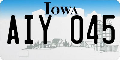 IA license plate AIY045