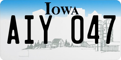 IA license plate AIY047