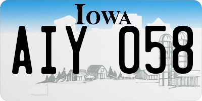 IA license plate AIY058