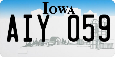 IA license plate AIY059
