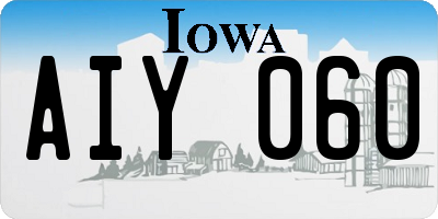 IA license plate AIY060