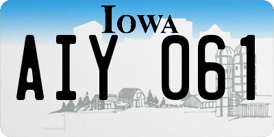 IA license plate AIY061